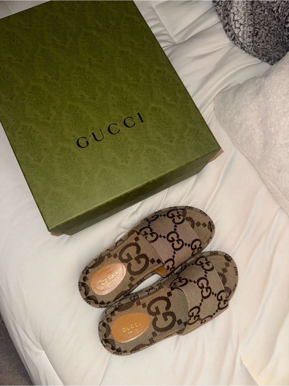 Gucci Brown GG Canvas Mule Slippers
